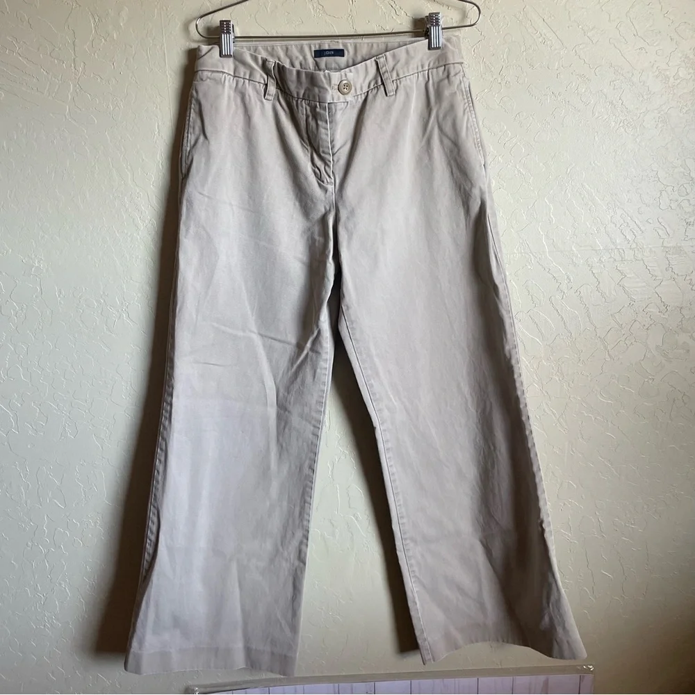 J. Crew Wide-leg denim‎ trouser In Khaki